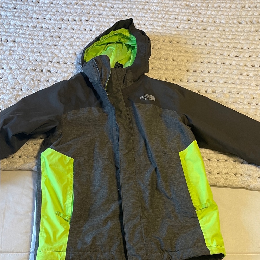 The North Face Kids Black and Yellow Puffer Jacket